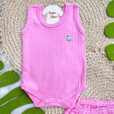 Conj. Body Regata e Short Canelado - Pink